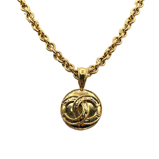 CHANEL VINTAGE NECKLACE ROUND COCOMARK ACCESSORY 94P 90263137