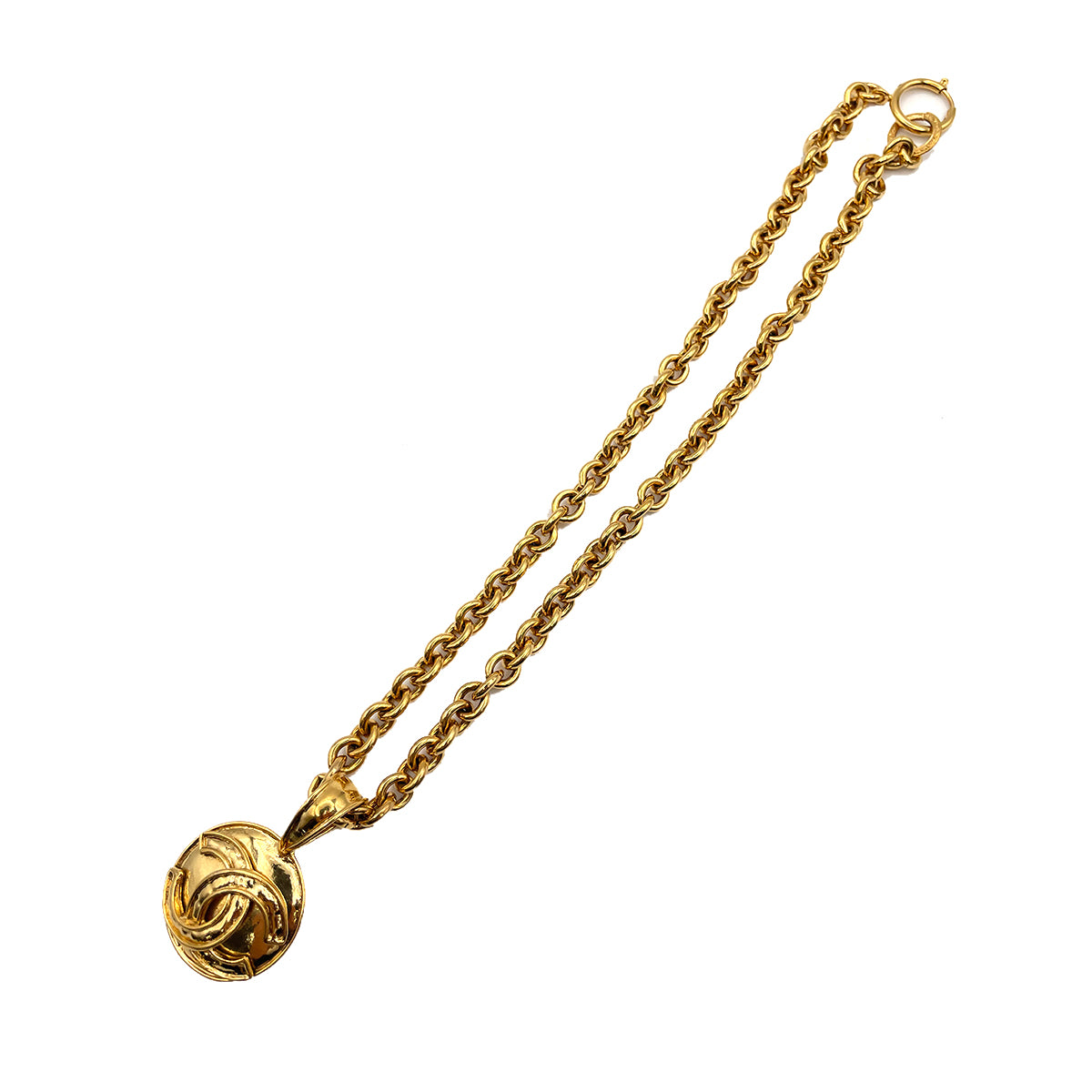 CHANEL VINTAGE NECKLACE ROUND COCOMARK ACCESSORY 94P 90263137