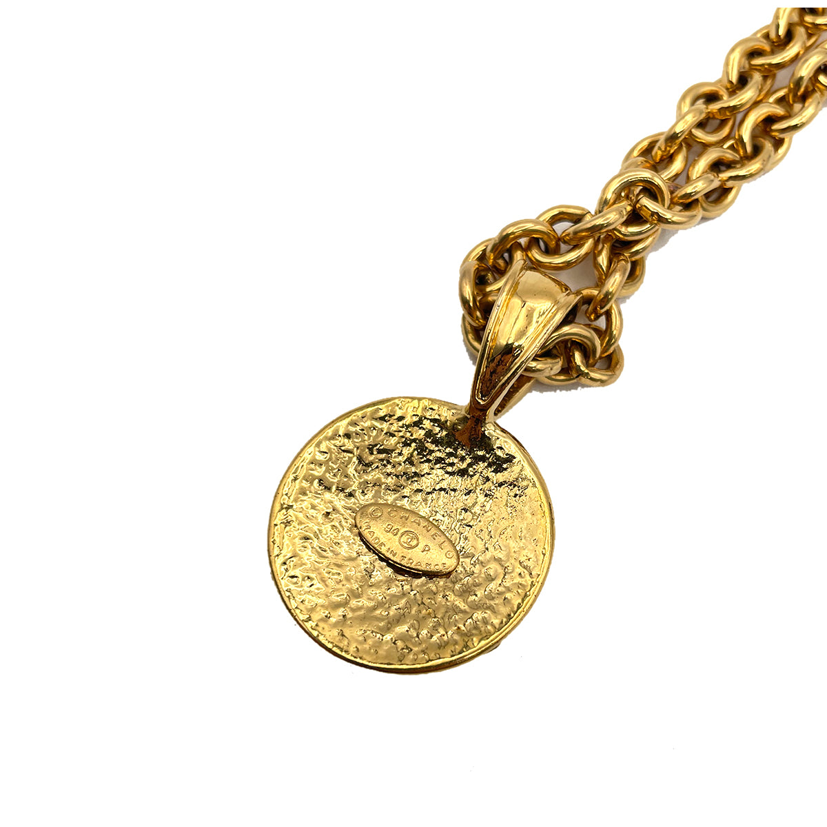 CHANEL VINTAGE NECKLACE ROUND COCOMARK ACCESSORY 94P 90263137