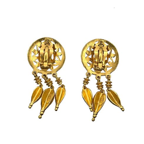 CHANEL VINTAGE EARRINGS COCOMARK SWING GOLD ACCESSORY 95P 90263138 - PURPOSE