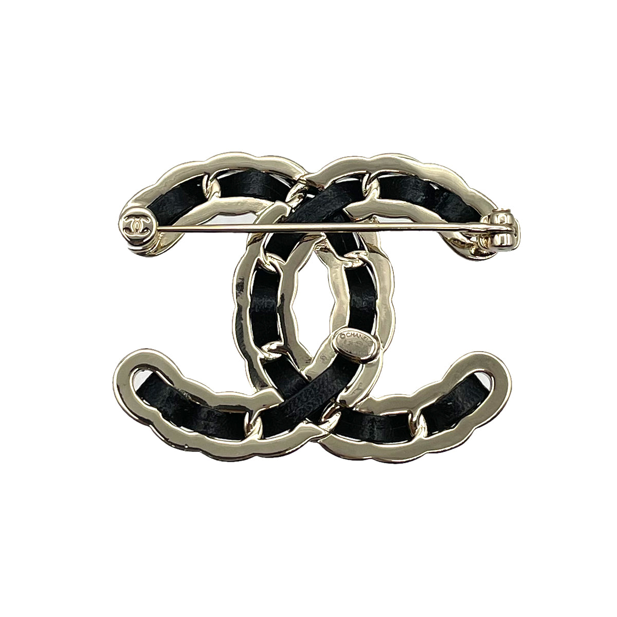 CHANEL BROACH BLACK LEATHER COCOMARK ACCESSORY B24K 90263159