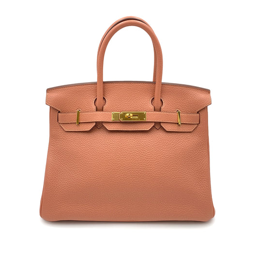 HERMES BIRKIN 30 FLAMINGO TAURILLON CLEMENCE HAND BAG □R GHW 90263217
