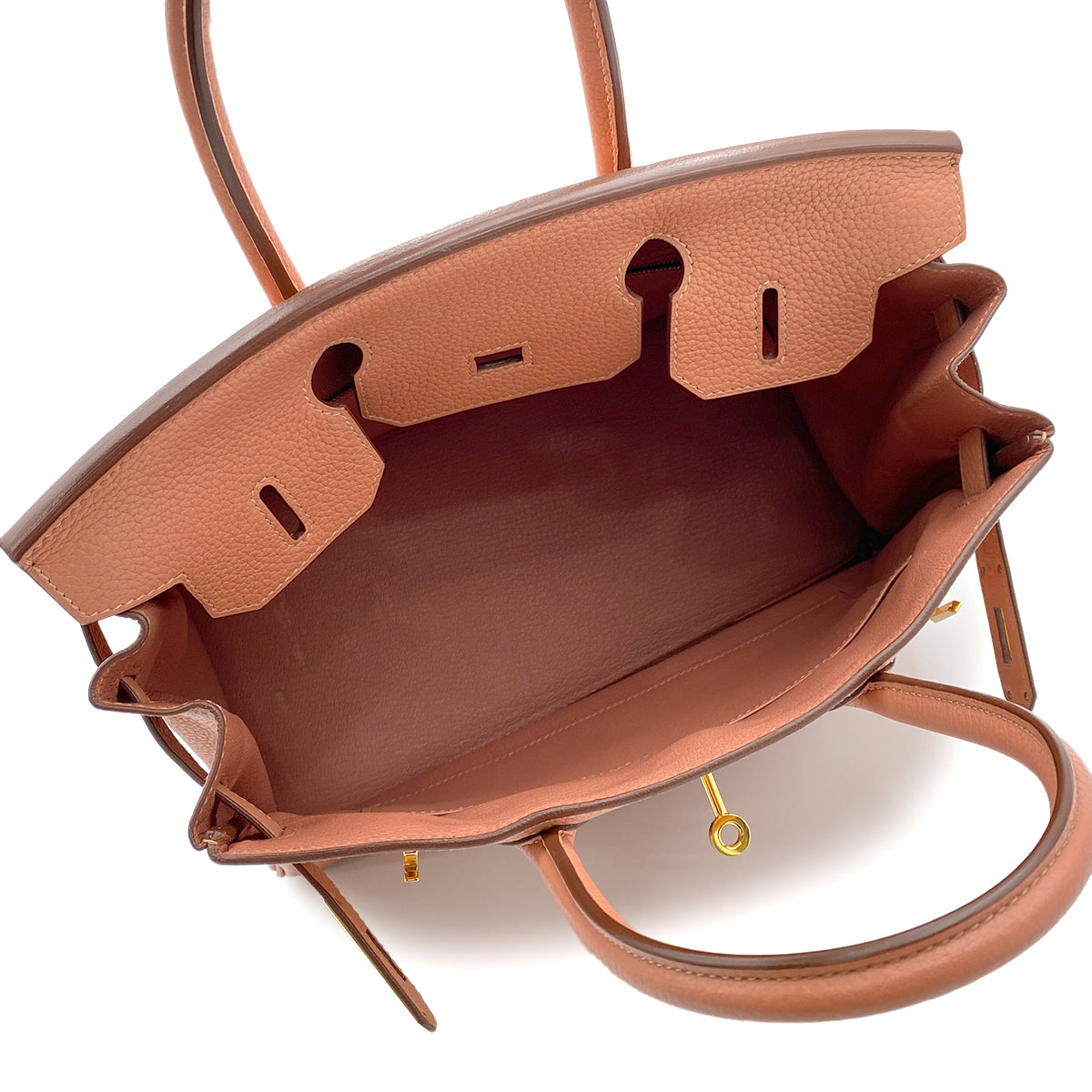 HERMES BIRKIN 30 FLAMINGO TAURILLON CLEMENCE HAND BAG □R GHW 90263217