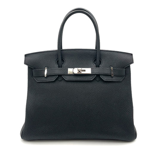 HERMES BIRKIN 30 BLACK TOGO HAND BAG □N SHW 90263221