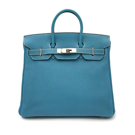 HERMES HAUT A COURROIES 28 BLUE JEAN TOGO HAND BAG ▢J SHW 90263222