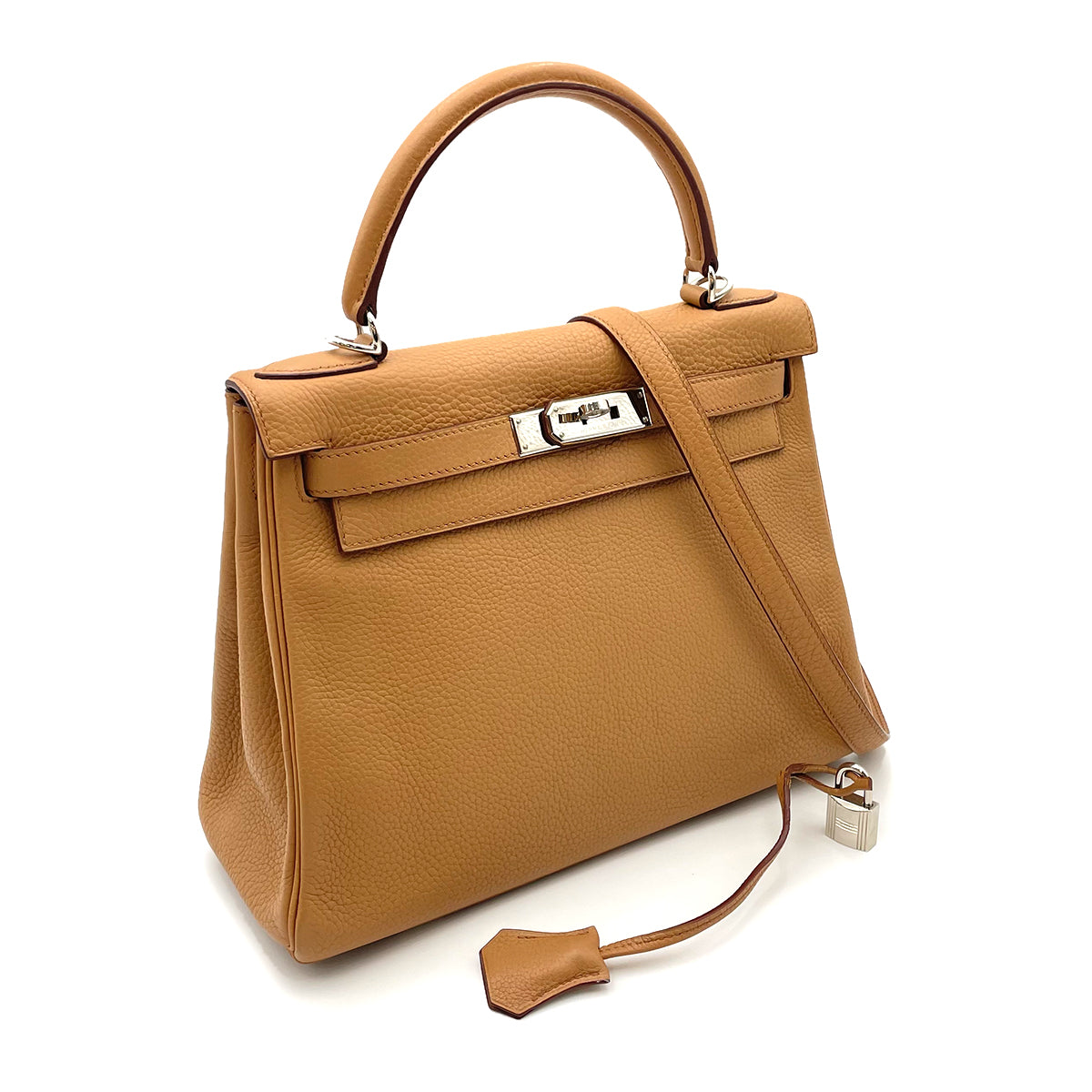 HERMES KELLY 32 RETOURNE TABAC CAMEL TOGO HAND SHOULDER BAG □L 90263228