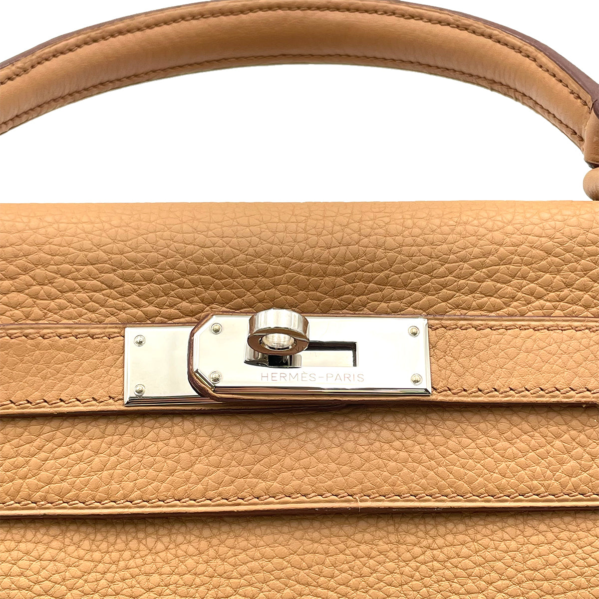 HERMES KELLY 32 RETOURNE TABAC CAMEL TOGO HAND SHOULDER BAG □L 90263228