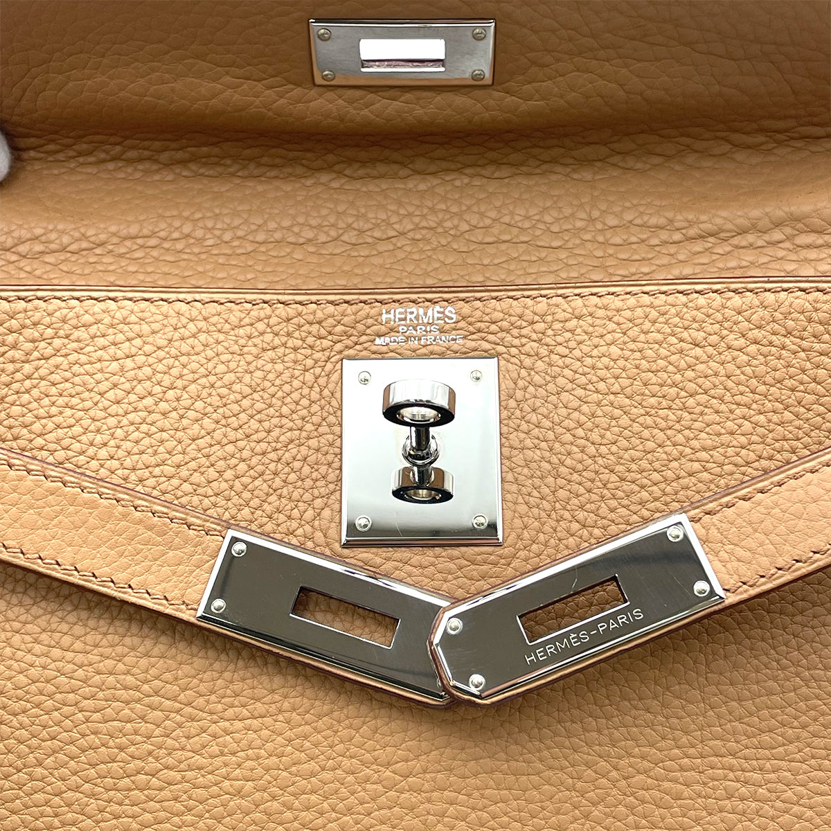 HERMES KELLY 32 RETOURNE TABAC CAMEL TOGO HAND SHOULDER BAG □L 90263228