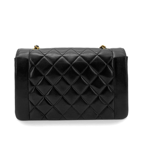 CHANEL VINTAGE DIANA MEDIUM CHAIN SHOULDER BAG BLACK LAMB SKIN 90263301 - PURPOSE