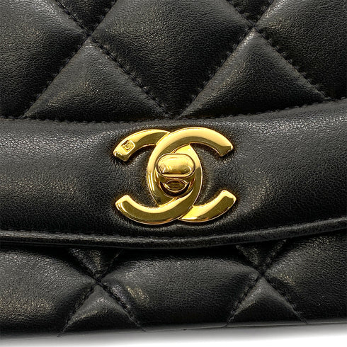 CHANEL VINTAGE DIANA MEDIUM CHAIN SHOULDER BAG BLACK LAMB SKIN 90263301 - PURPOSE