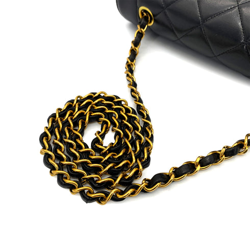 CHANEL VINTAGE DIANA MEDIUM CHAIN SHOULDER BAG BLACK LAMB SKIN 90263301 - PURPOSE