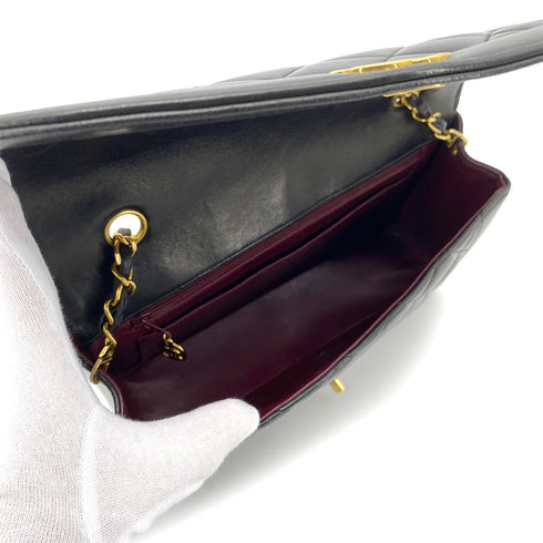 CHANEL VINTAGE DIANA MEDIUM CHAIN SHOULDER BAG BLACK LAMB SKIN 90263301 - PURPOSE