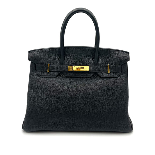 HERMES BIRKIN 30 BLACK TOGO HAND BAG □H 90263306