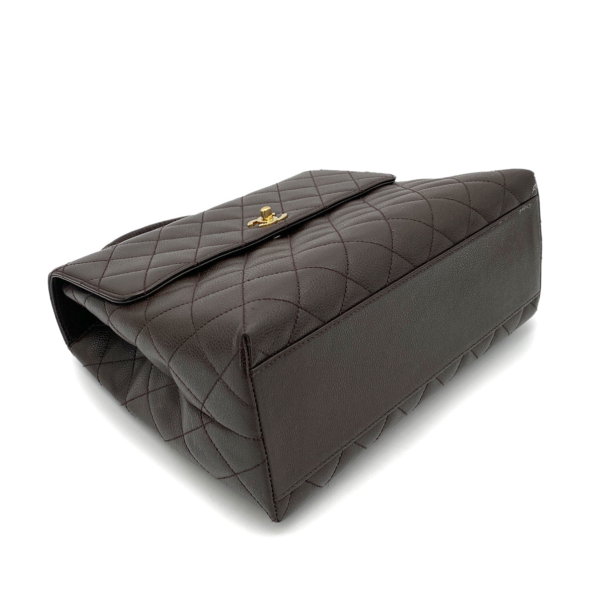 CHANEL VINTAGE MATELASSE HAND BAG BROWN CAVIAR SKIN 90263313