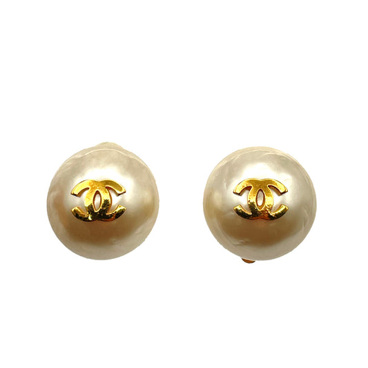 CHANEL VINTAGE EARRINGS ROUND PEARL MOTIF ACCESSORY 90263318