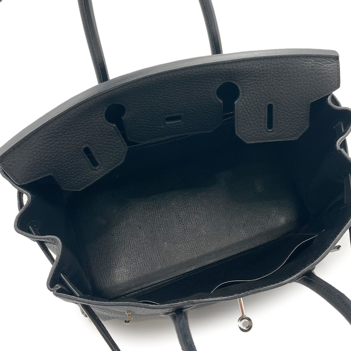 HERMES BIRKIN 30 BLACK TAURILLON CLEMENCE HAND BAG □O 90263322