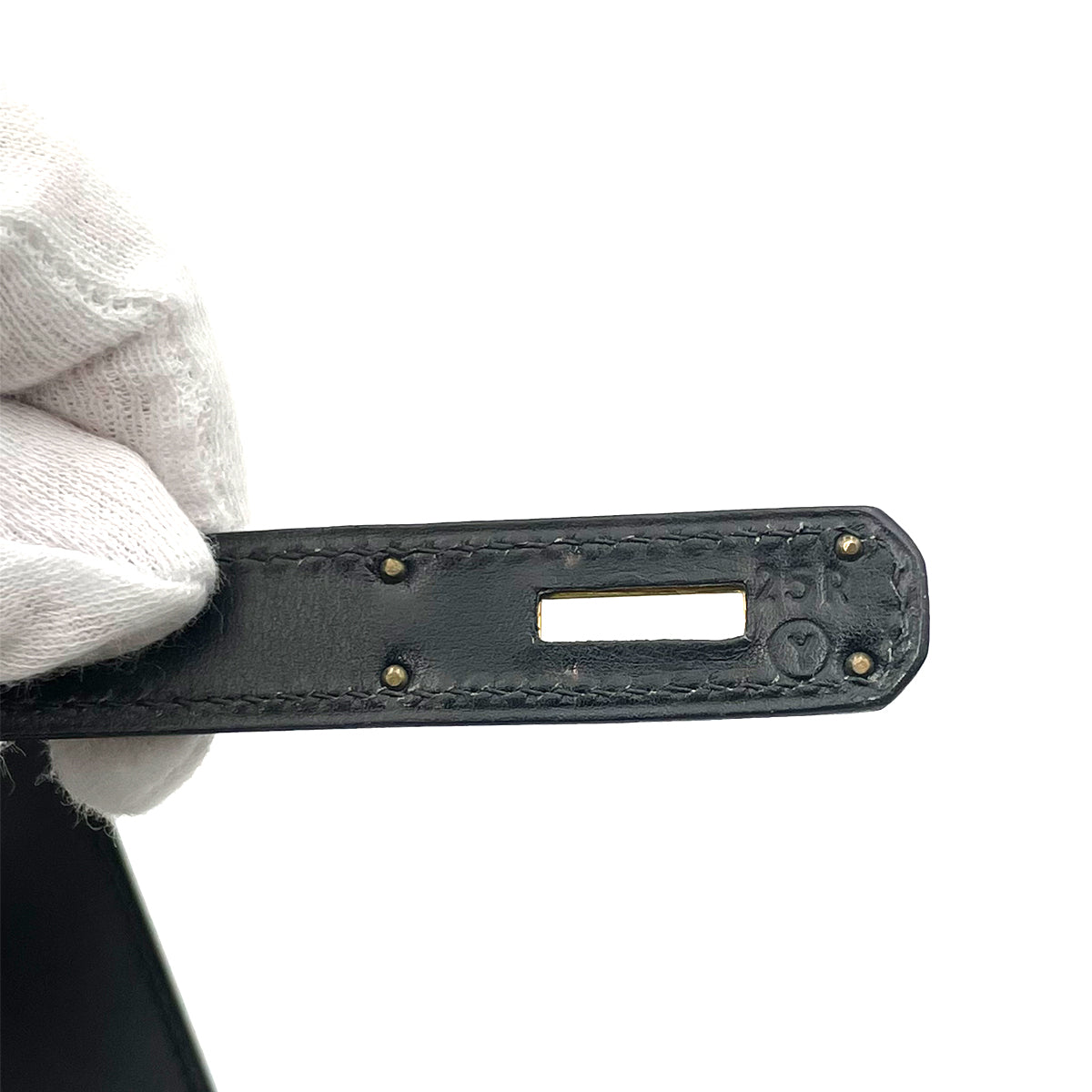 HERMES KELLY 28 SELLIER BLACK BOXCALF HAND SHOULDER BAG 〇Y 90263324