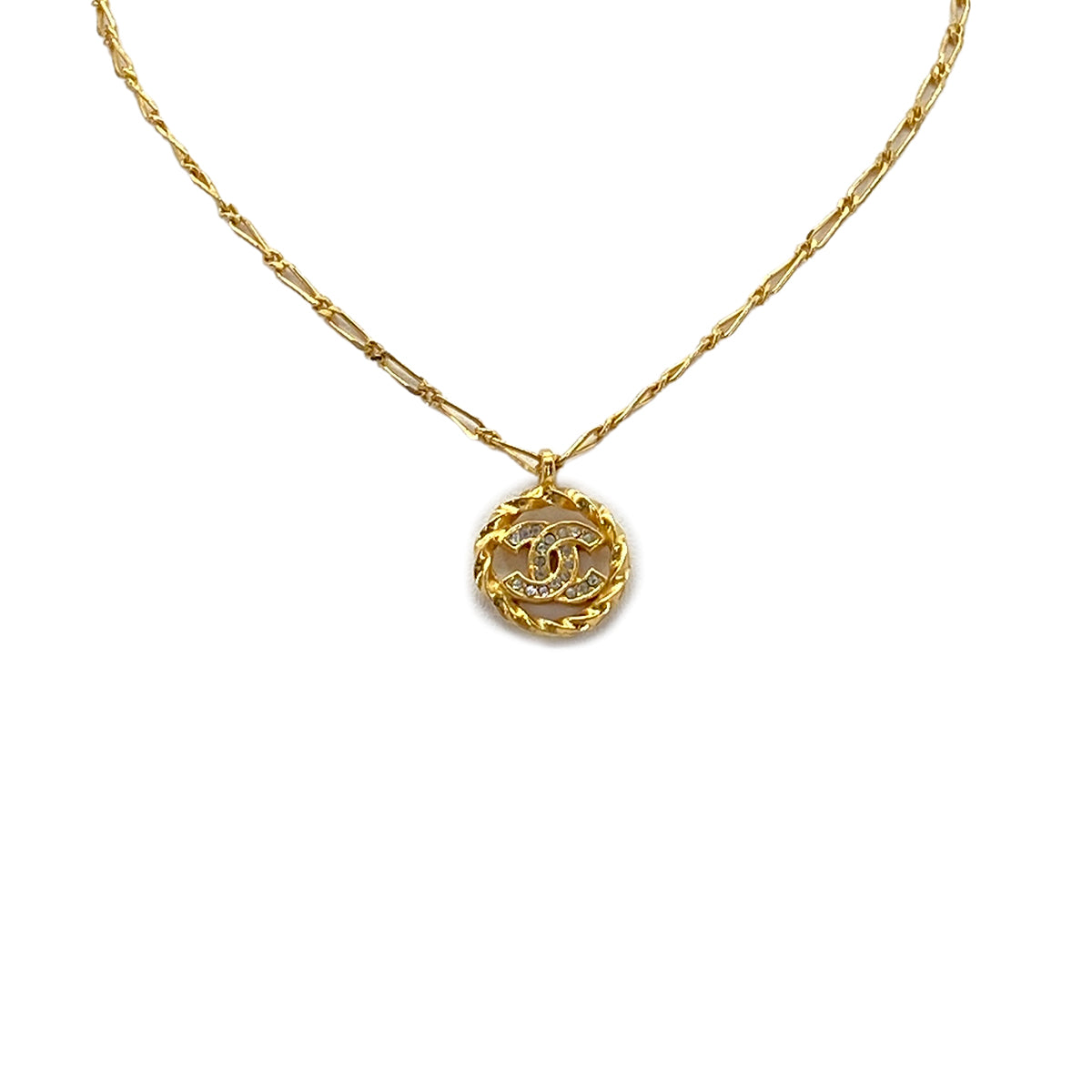 CHANEL VINTAGE NECKLACE COCOMARK RHINESTONE ACCESSORY 90263328