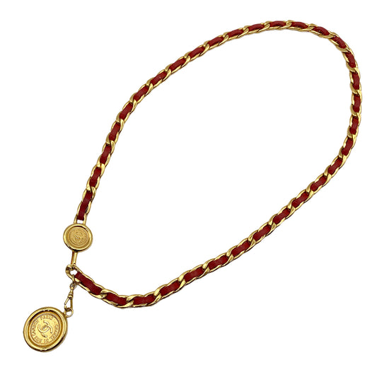 CHANEL VINTAGE CHAIN BELT LEATHER COCOMARK ACCESSORY 90263339