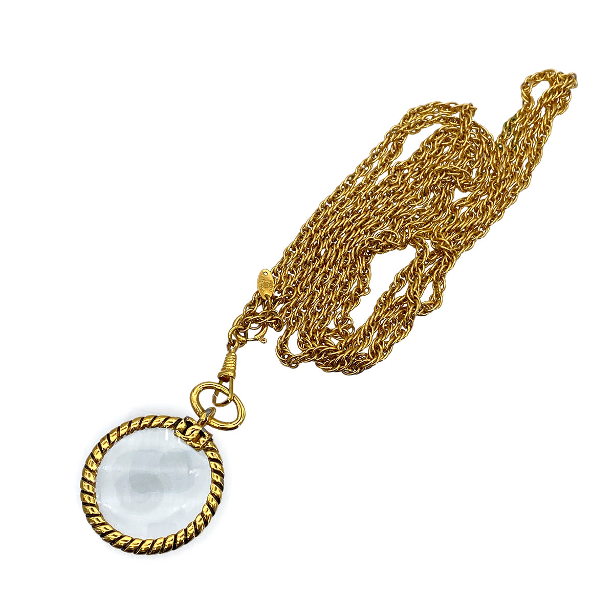 CHANEL VINTAGE NECKLACE COCOMARK LOUPE ROUND ACCESSORY 90263605