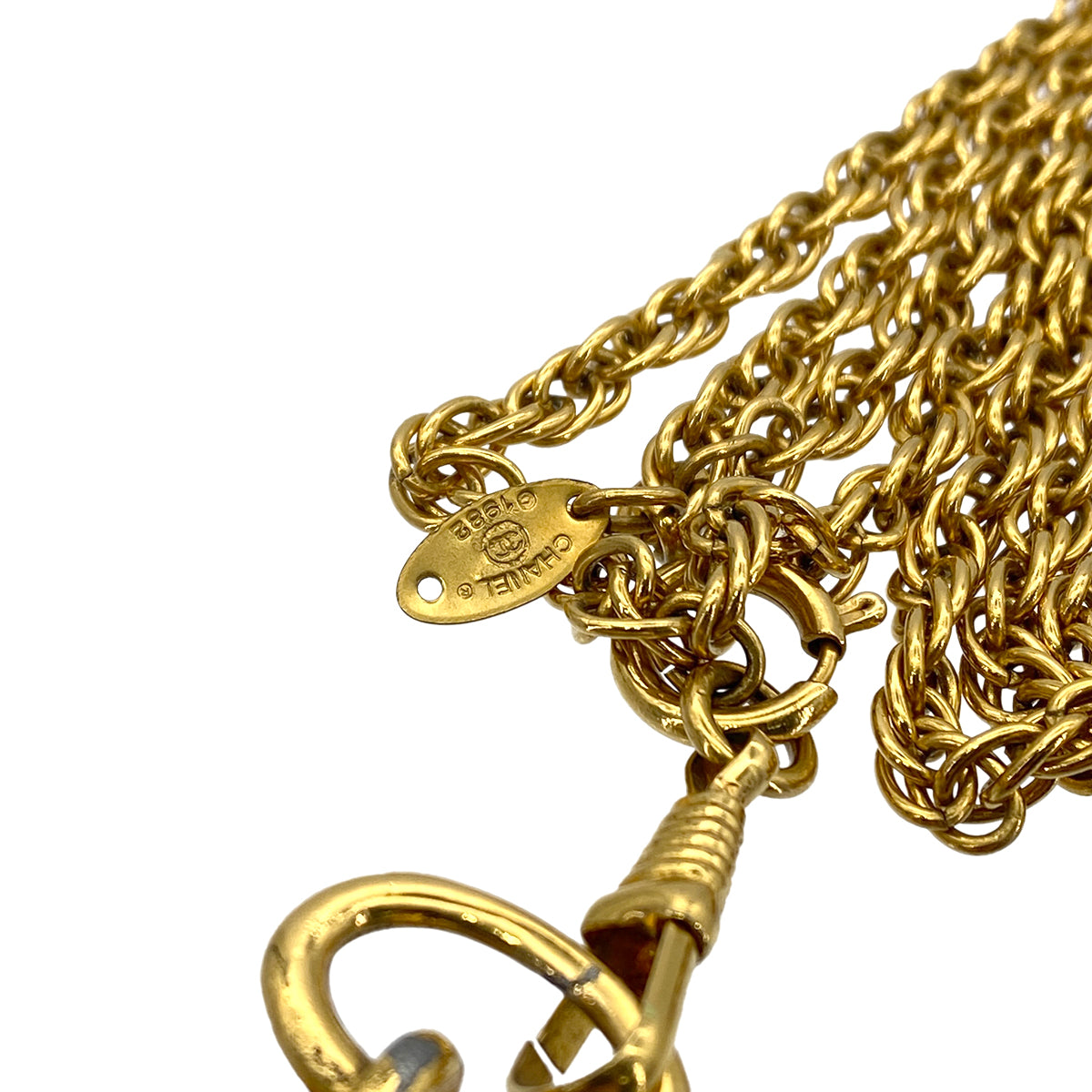 CHANEL VINTAGE NECKLACE COCOMARK LOUPE ROUND ACCESSORY 90263605