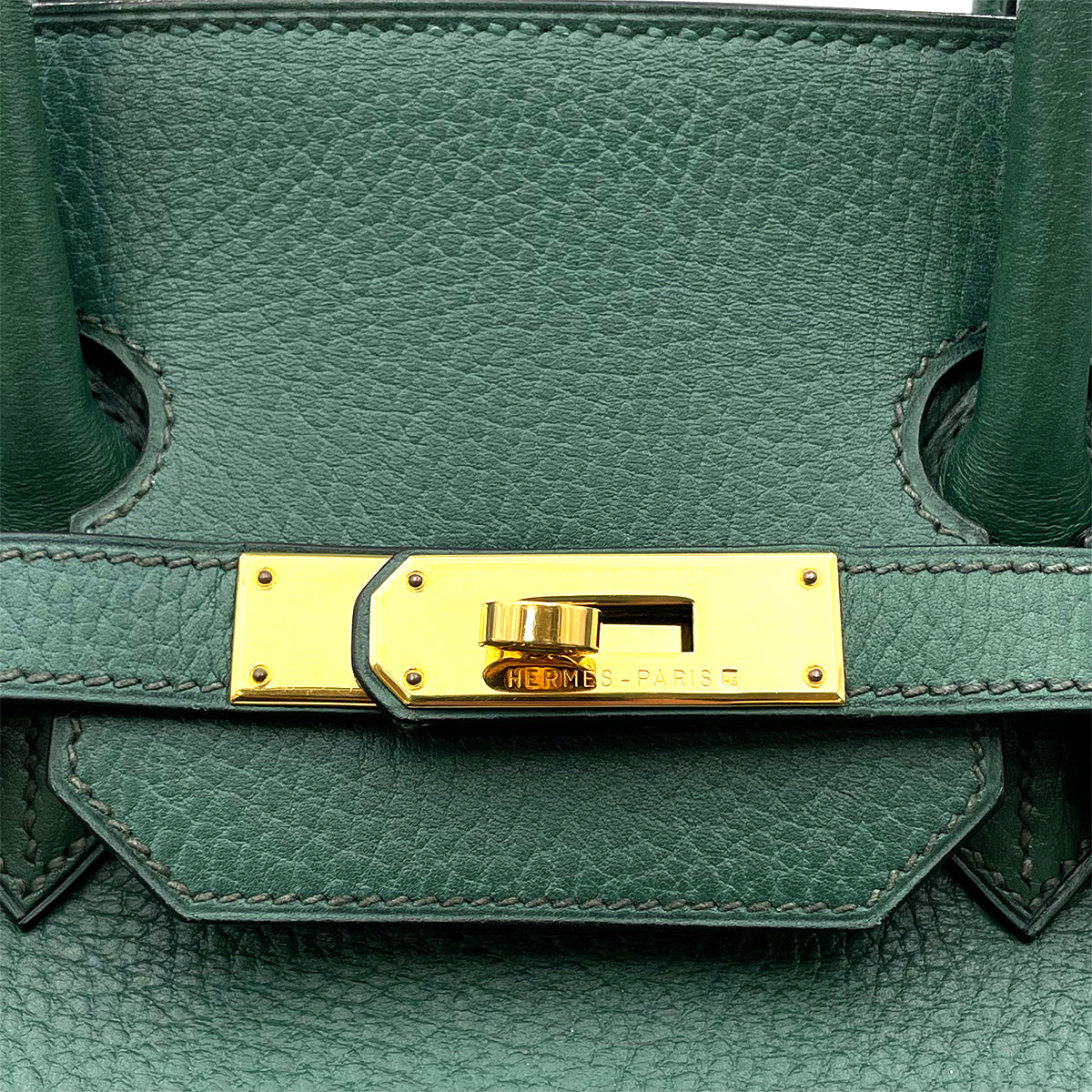 HERMES BIRKIN 35 VERT ANGLAIS ARDENNES HAND BAG □A 90263606