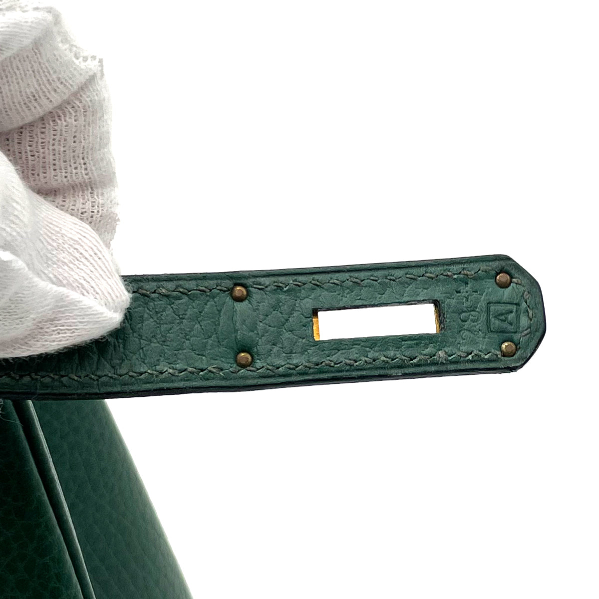 HERMES BIRKIN 35 VERT ANGLAIS ARDENNES HAND BAG □A 90263606