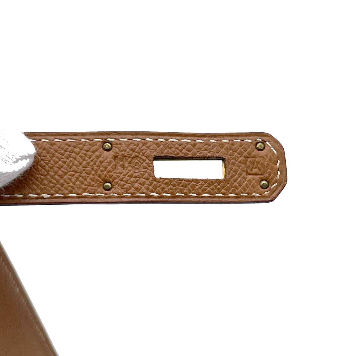 HERMES KELLY 32 SELLIER GOLD COUCHVEL HAND SHOULDER BAG □A 90263607