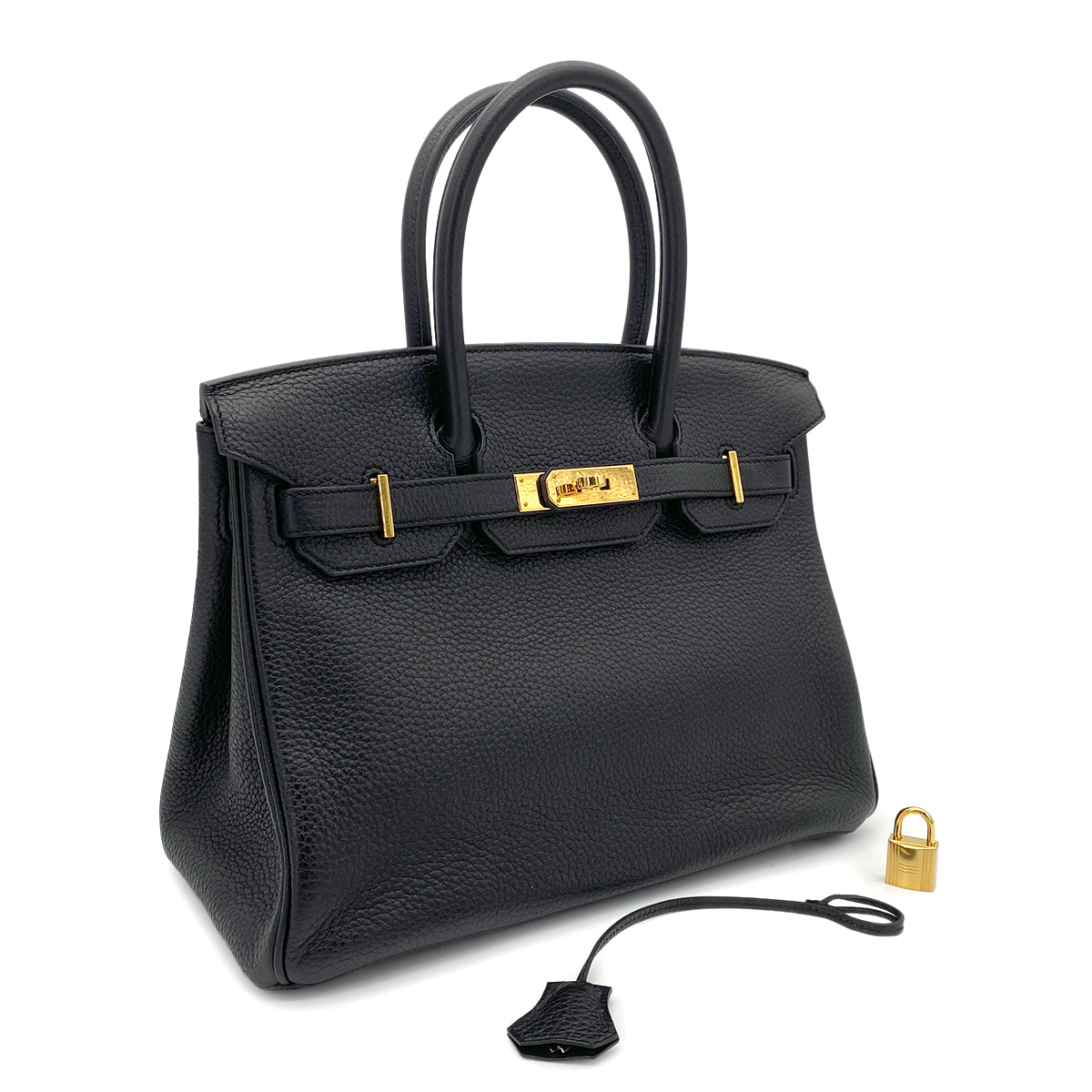 HERMES BIRKIN 30 BLACK TOGO HAND BAG □P GHW 90263621
