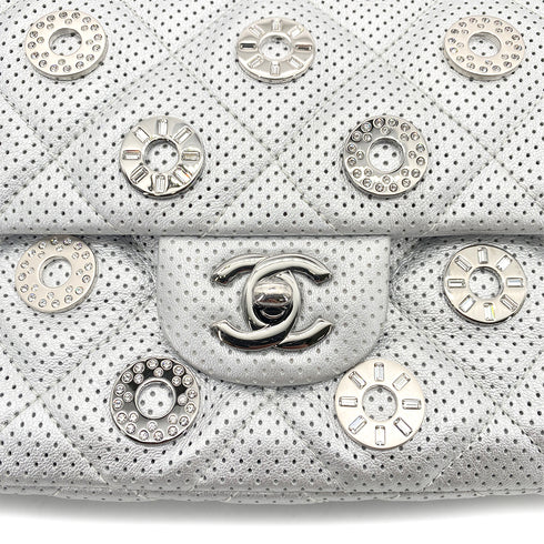 CHANEL MATELASSE CHAIN SHOULDER BAG PUNCHING SILVER LEATHER 90263632 - PURPOSE