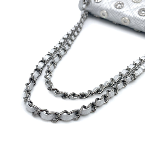CHANEL MATELASSE CHAIN SHOULDER BAG PUNCHING SILVER LEATHER 90263632 - PURPOSE