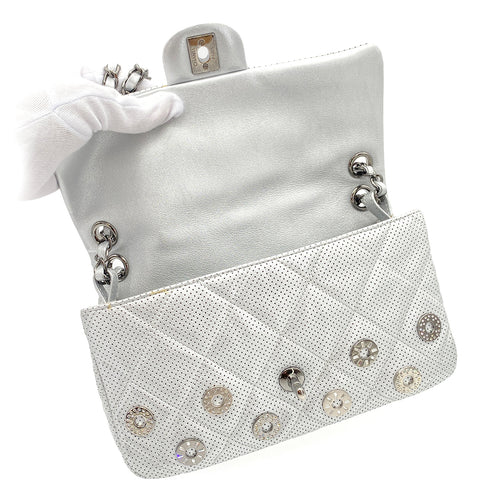 CHANEL MATELASSE CHAIN SHOULDER BAG PUNCHING SILVER LEATHER 90263632 - PURPOSE