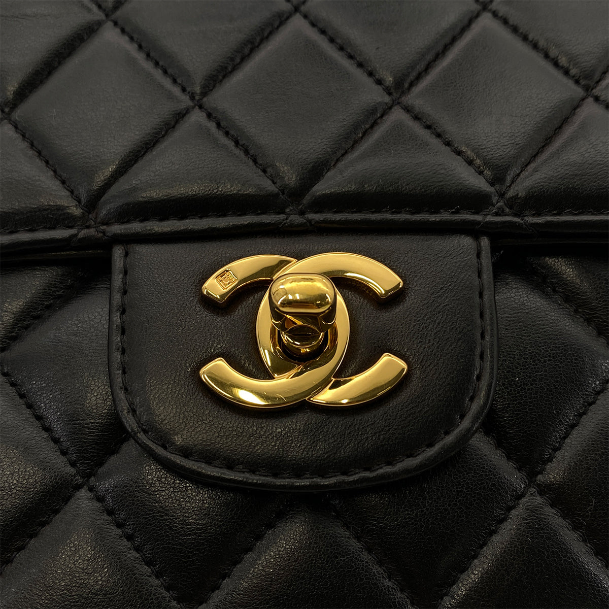 CHANEL VINTAGE PARENT-CHILD BAG PARENTS ONLY BLACK LAMB SKIN 90263640