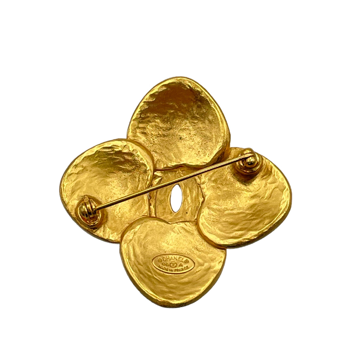 CHANEL VINTAGE BROOCH COCO MARK FLOWER GOLD ACCESSORY 96A 90263643