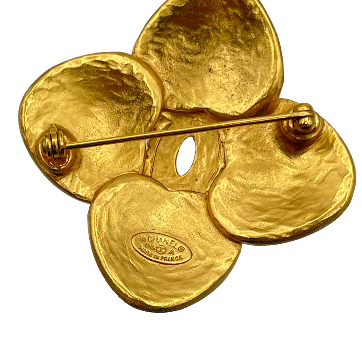 CHANEL VINTAGE BROOCH COCO MARK FLOWER GOLD ACCESSORY 96A 90263643