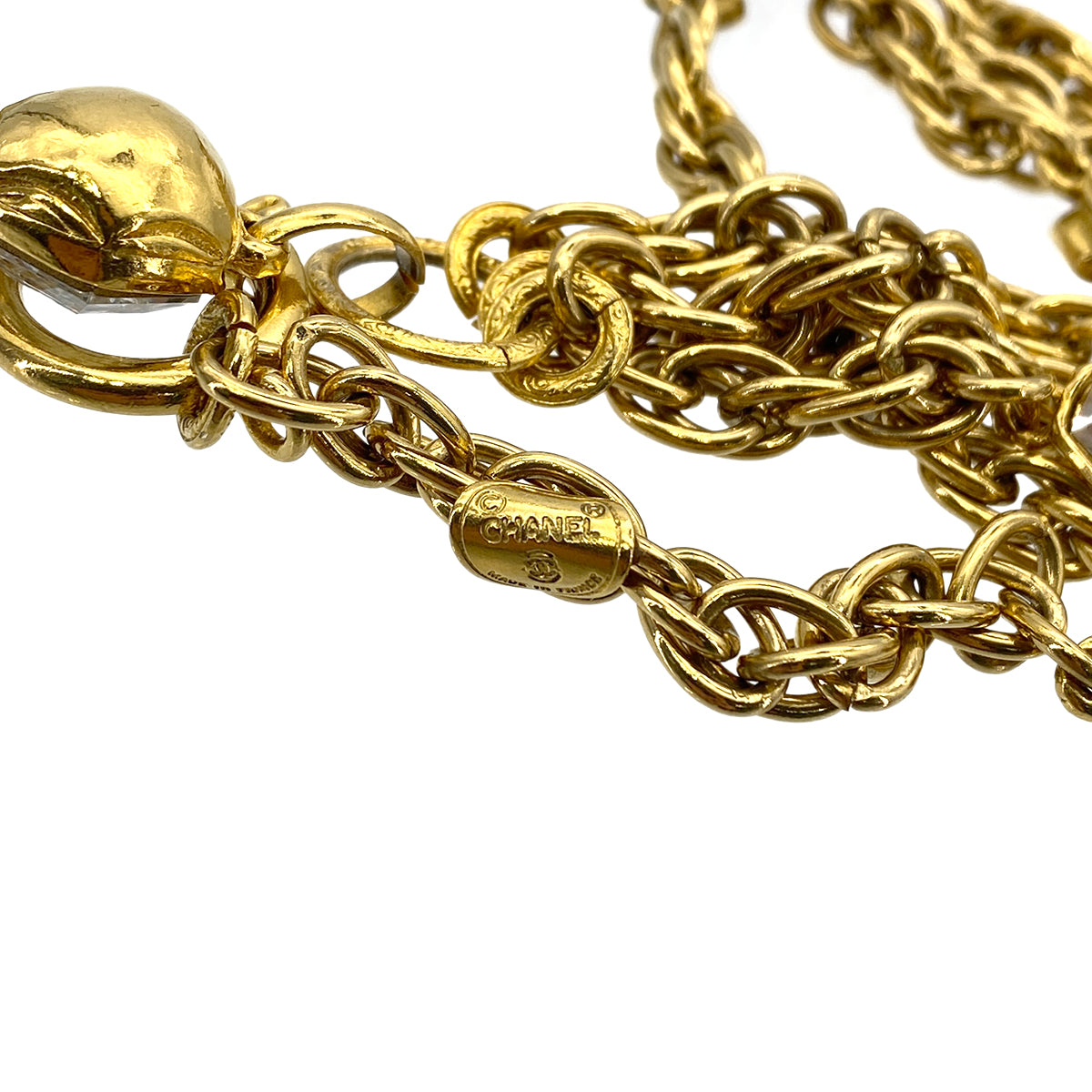 CHANEL VINTAGE NECKLACE COCOMARK RHINESTONE ACCESSORY 90263644