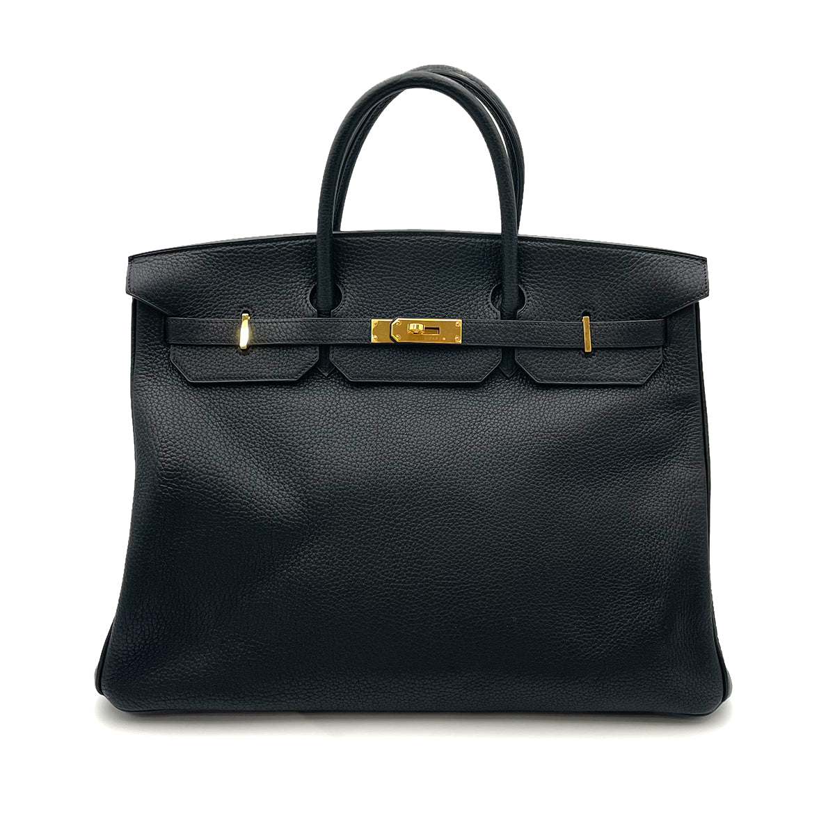 HERMES BIRKIN 40 BLACK TAURILLON CLEMENCE HAND BAG □E GHW 90263650