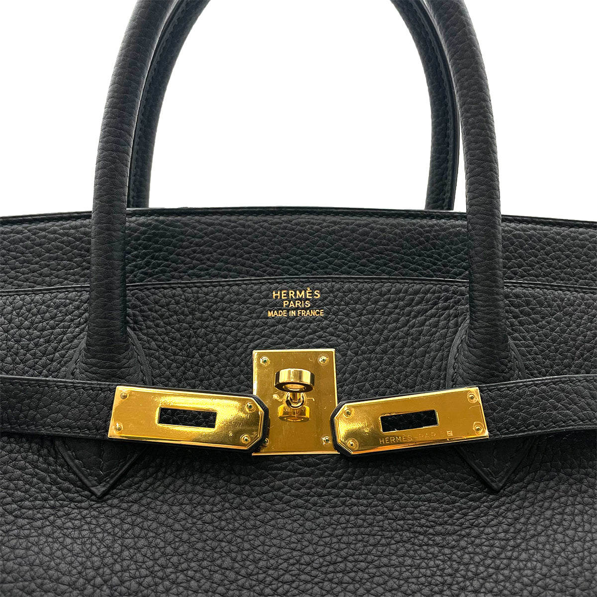 HERMES BIRKIN 40 BLACK TAURILLON CLEMENCE HAND BAG □E GHW 90263650