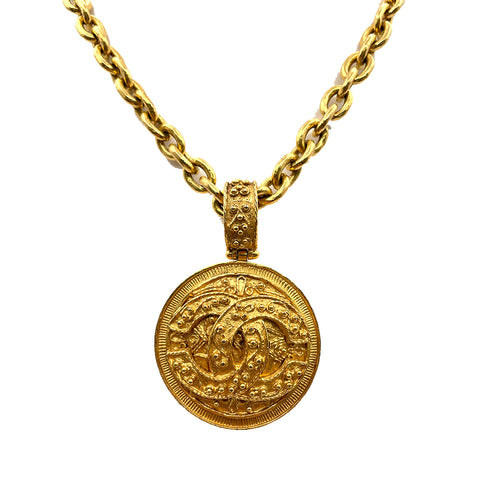 CHANEL VINTAGE NECKLACE ROUND COCOMARK ACCESSORY 94A 90263653 - PURPOSE