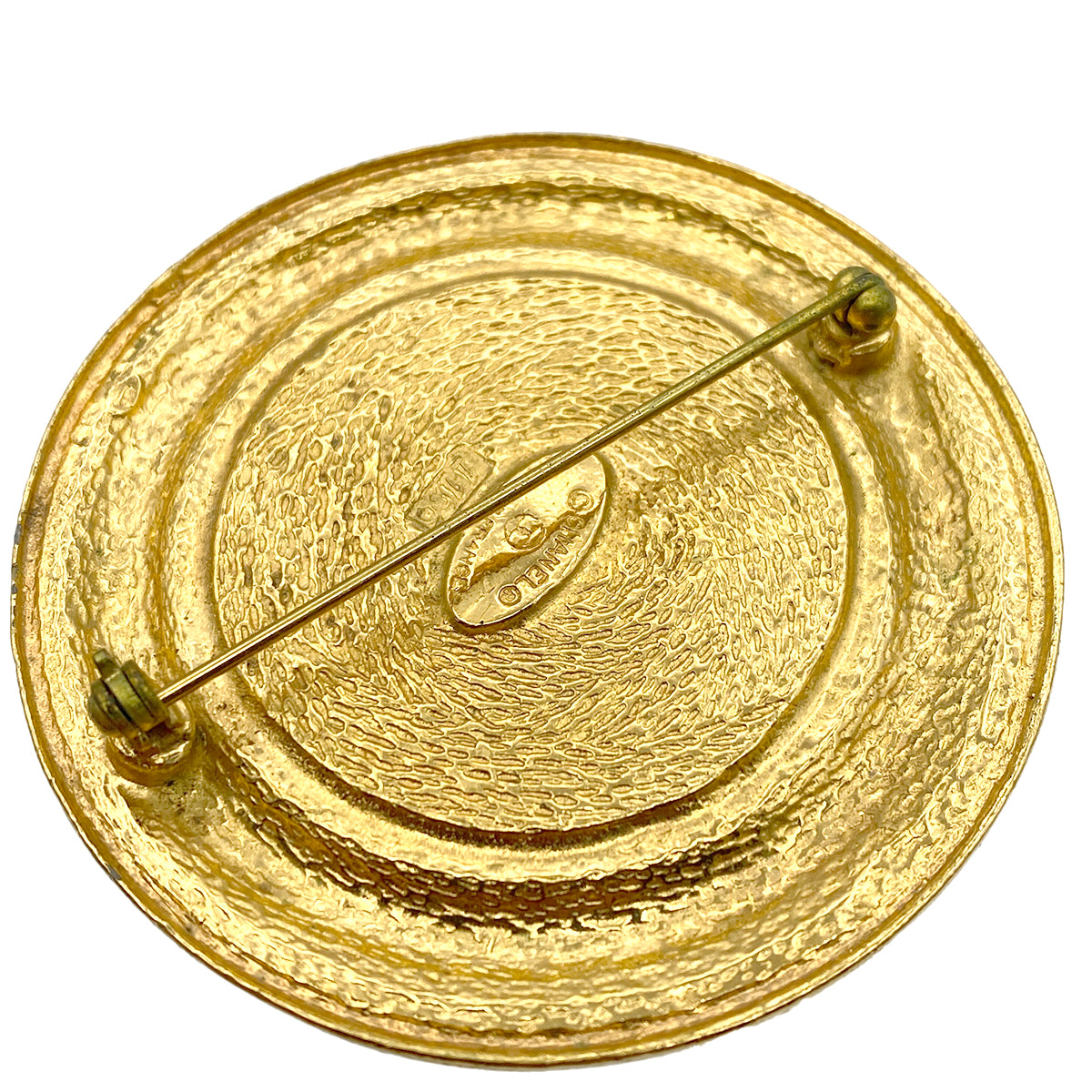 CHANEL VINTAGE LOGO BROOCH GOLD ROUND ACCESSORY 90263655