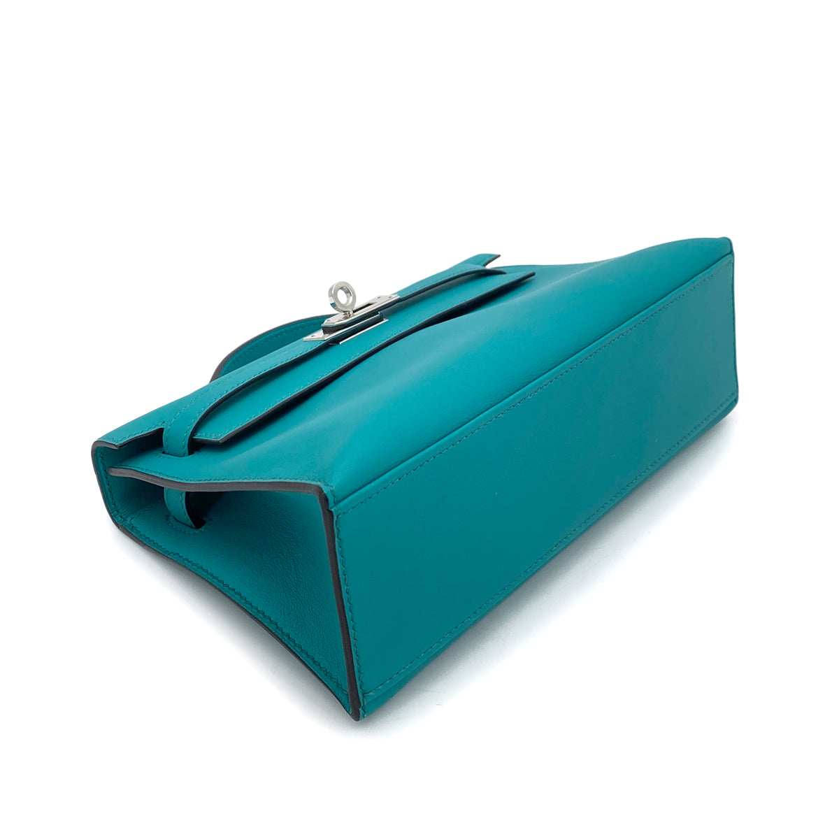 HERMES KELLY POCHETTE SELLIER BLUE PAON SWIFT HAND BAG X SHW 90263659