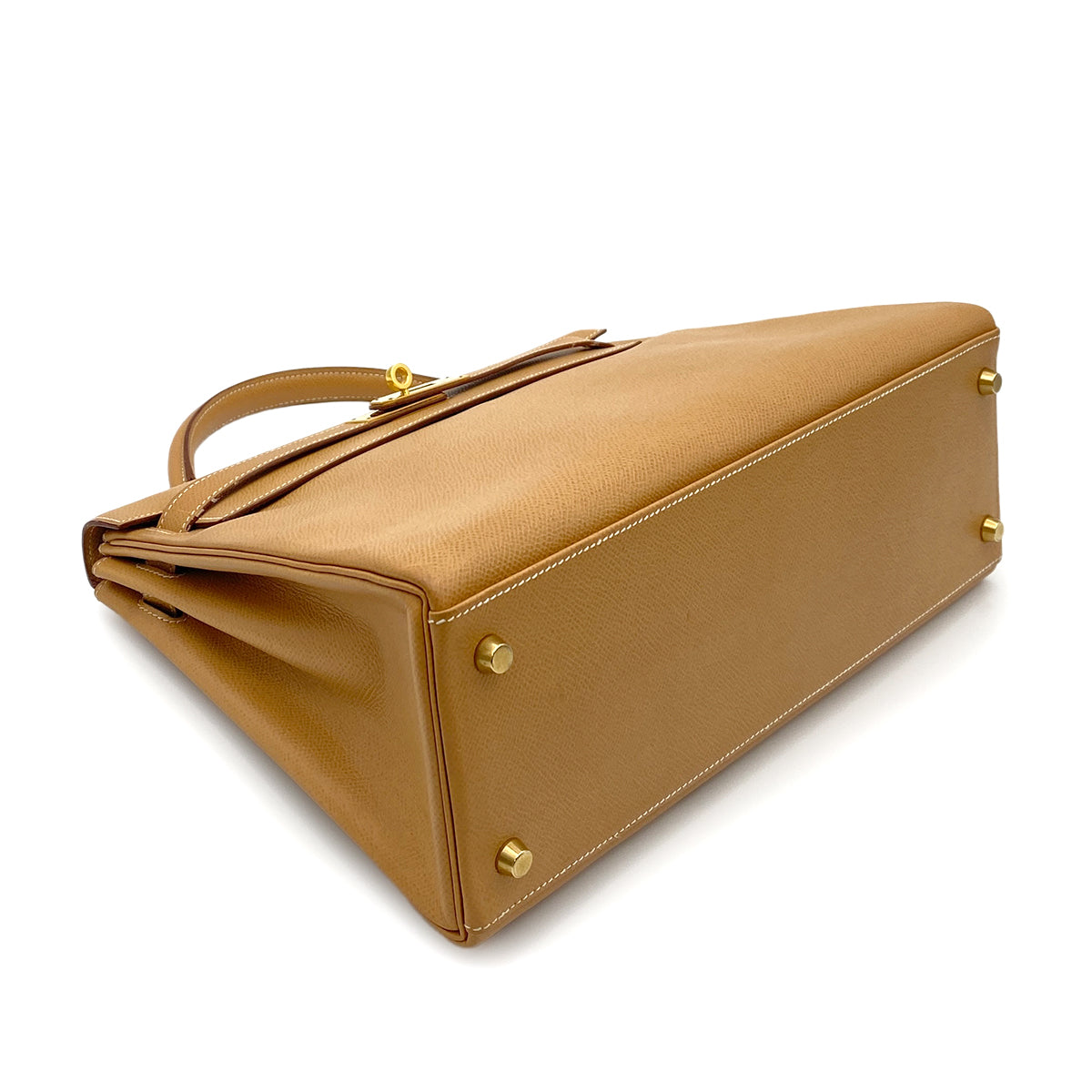 HERMES KELLY 32 RETOURNE NATURAL COUCHVEL HAND SHOULDER BAG 〇X GHW 90264336