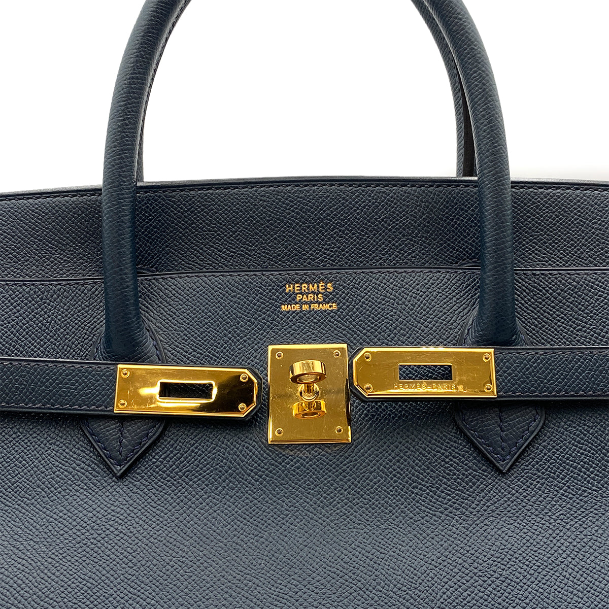 HERMES BIRKIN 40 NAVY COUCHEVEL HAND BAG □A GHW 90264338