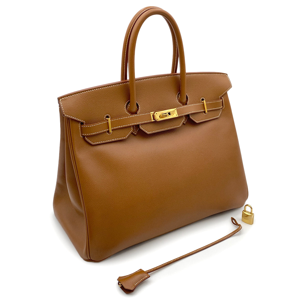HERMES BIRKIN 35 GOLD COURCHEVEL HAND BAG 〇Z GHW 90264340