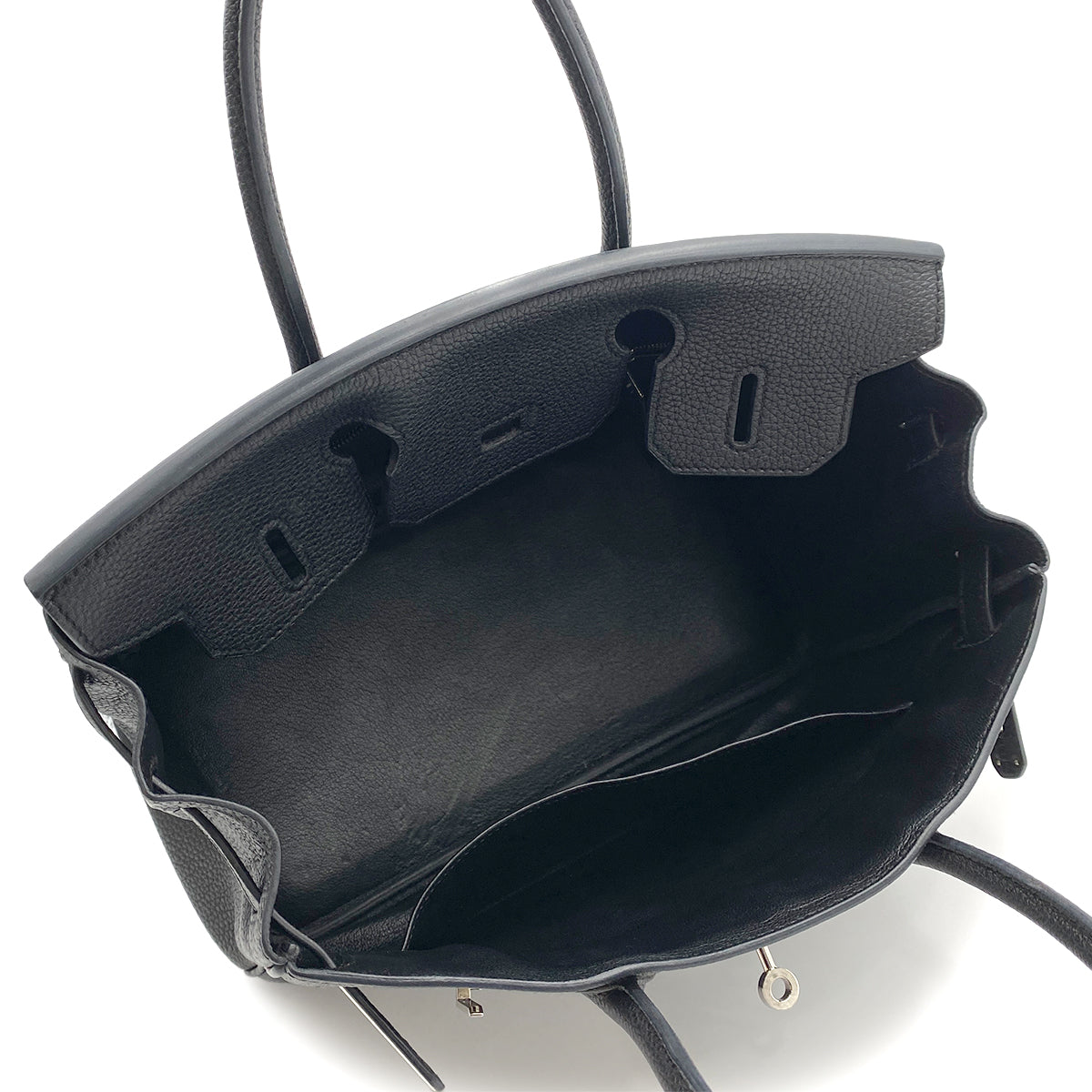 HERMES BIRKIN 30 BLACK TOGO HAND BAG □M SHW 90264345