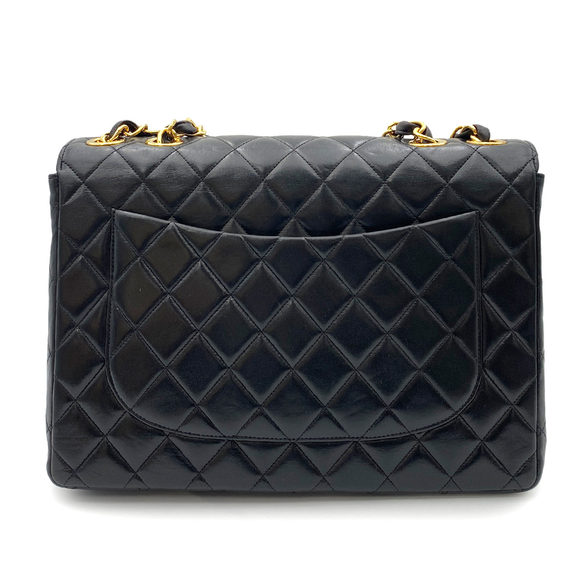 CHANEL VINTAGE JUMBO MATELASSE 30 BLACK LAMB SKIN 90264358