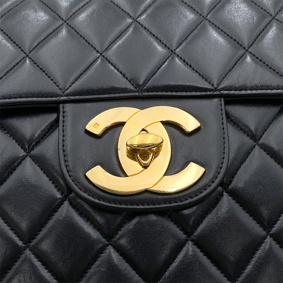 CHANEL VINTAGE JUMBO MATELASSE 30 BLACK LAMB SKIN 90264358