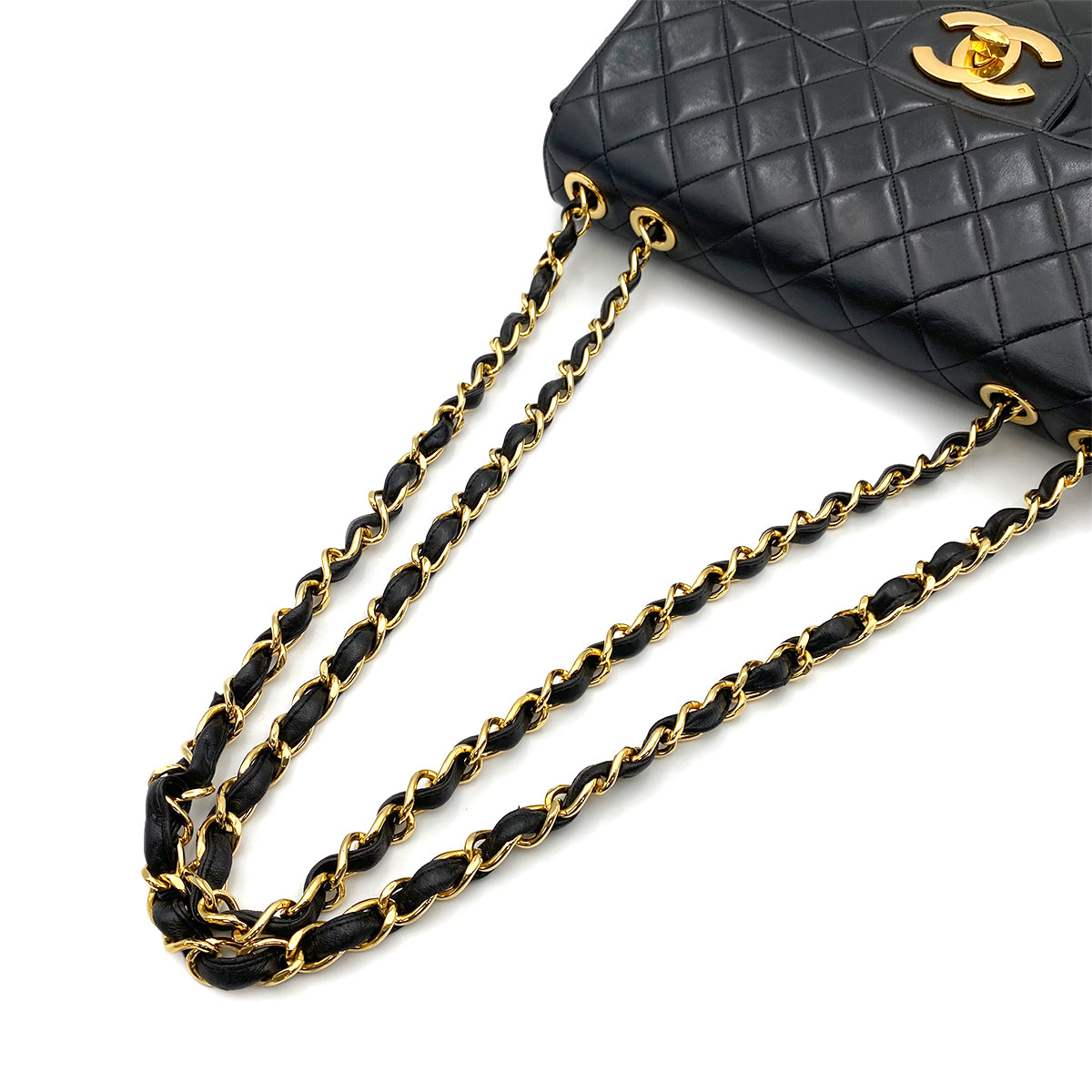 CHANEL VINTAGE JUMBO MATELASSE 30 BLACK LAMB SKIN 90264358