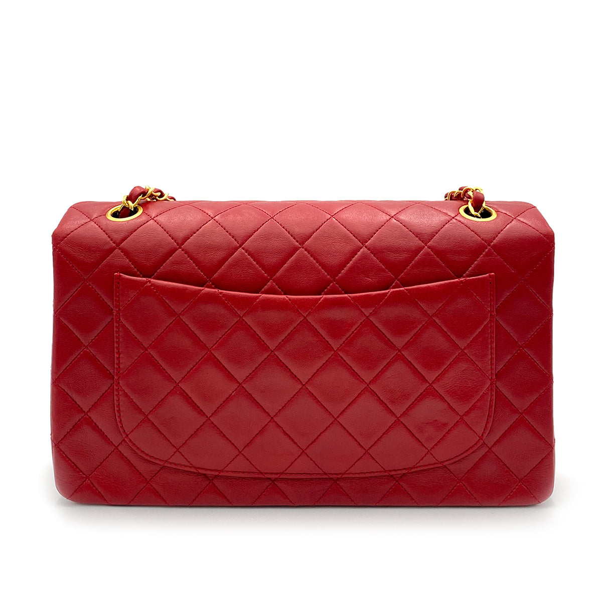 CHANEL MATELASSE CHAIN SHOULDER BAG RED LAMB SKIN 90264361