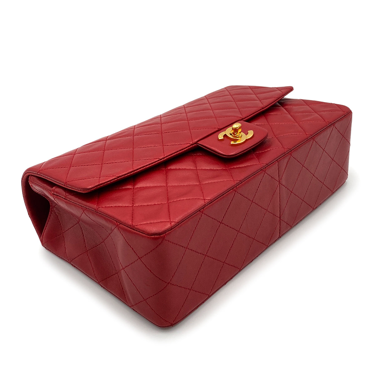 CHANEL MATELASSE CHAIN SHOULDER BAG RED LAMB SKIN 90264361